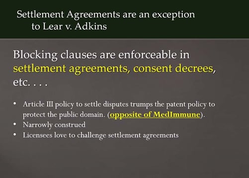Settlement Agreements and blocking clauses-2
