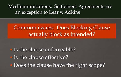 Settlement Agreements and blocking clauses-3