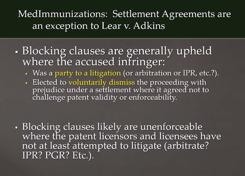 Settlement Agreements and blocking clauses-4